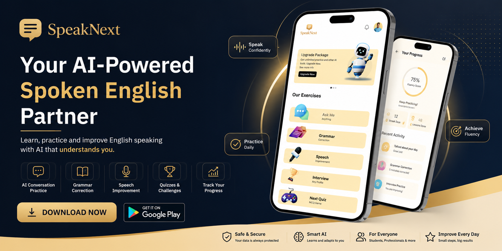SpeakNext AI-powered English learning platform